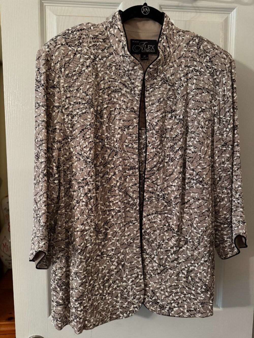 Alex Evenings Plus Size Printed Mandarin Jacket and Top Set